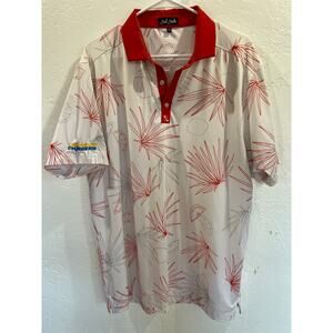 Bad Birdie Los Angeles Chargers Golf Polo Shirt XL Red Palm Print Performance